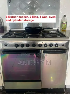 Jiko la Gesi la 4-Burner na Oven ya Umeme