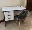 Office Desk with 3 Drawers - White Computer Workstation - 5