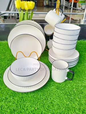 24-Piece Ceramic Dinner Set - White