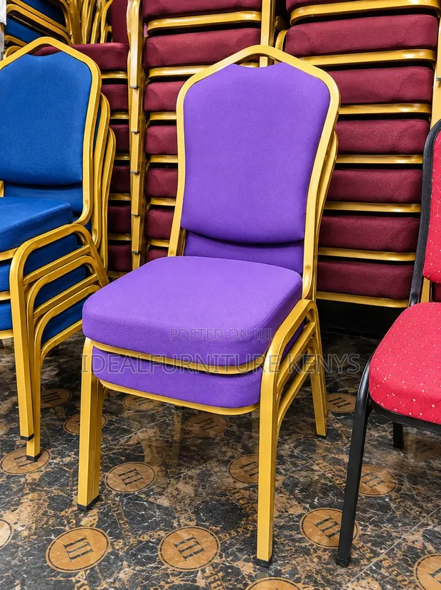 Premium Purple & Gold Banquet Chair - 1