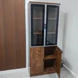 Imported 4-Door Wooden Cabinet with Glass Upper Doors - 1