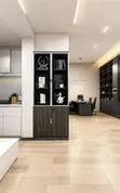 Imported 4-Door Wooden Cabinet with Glass Upper Doors - 2