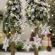 Vipodozi vya Krismasi vya Vipande 6 vya Crystal Snowflake - 1