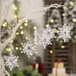Vipodozi vya Krismasi vya Vipande 6 vya Crystal Snowflake - 3