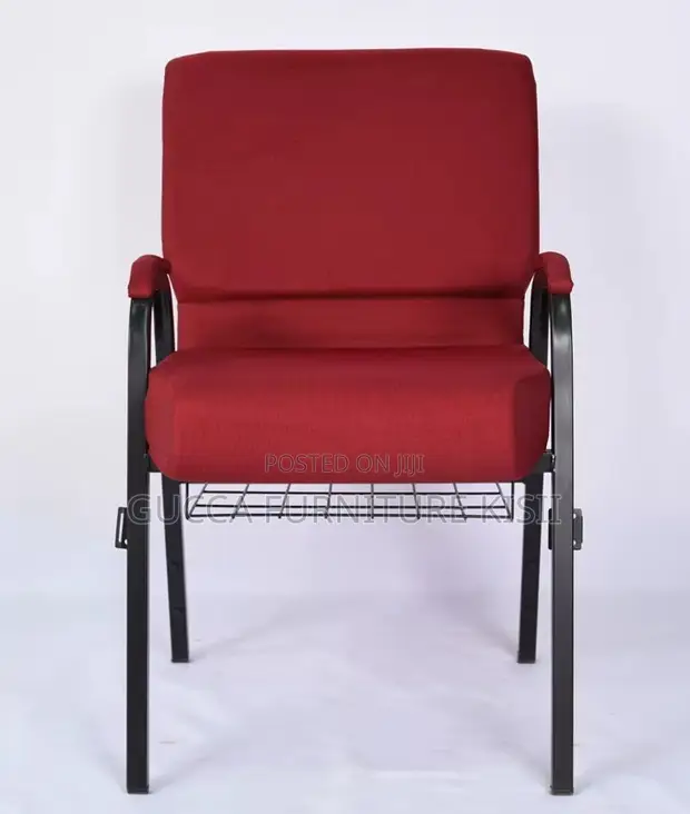 Fabricated Red Banquet Heavy Duty Chair with Armrest - 1