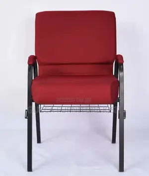 Fabricated Red Banquet Heavy Duty Chair with Armrest
