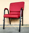 Kiti cha Karamu cha Fabricated Red Heavy Duty chenye Mkono - 3
