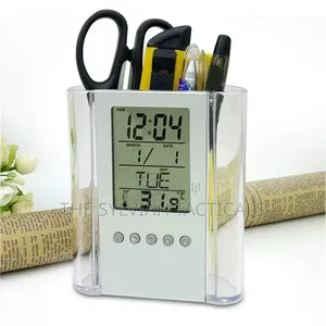 Digital LCD Desk Pen Holder with Calendar