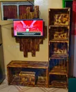 Kisimamio cha TV cha Pallet cha Kuunganishwa Ukutani chenye Hifadhi - 2