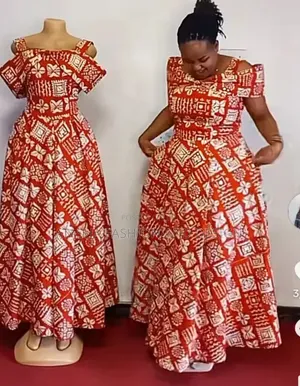 Ace Couture Brown Ankara Maxi Dress