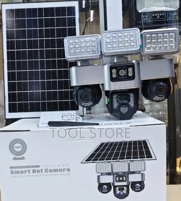 4G Triple-Lens Solar PTZ CCTV Camera with Lights - 1