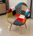 Kiti cha Kisasa cha Patchwork - Kiti cha Kupumzika chenye Rangi - 2