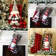 Kifuko cha Krismasi cha Buffalo Plaid chenye Gnome & Mkono wa Manyoya - 3