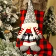 Kifuko cha Krismasi cha Buffalo Plaid chenye Gnome & Mkono wa Manyoya - 5