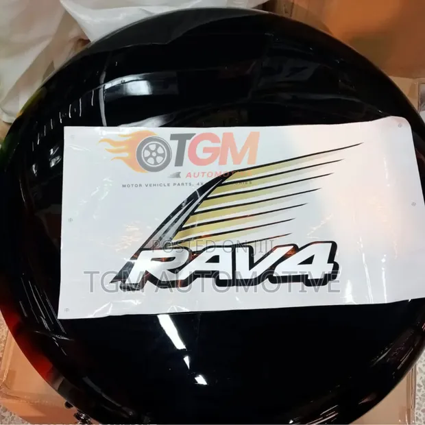 Toyota RAV4 Spare Wheel Cover - Black & White - 1