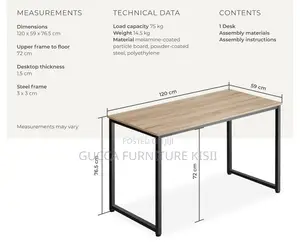 120cm Computer Desk with Waterproof MDF Board