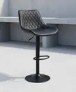 Leather Swivel Barstool with Ergonomic Backrest - 3