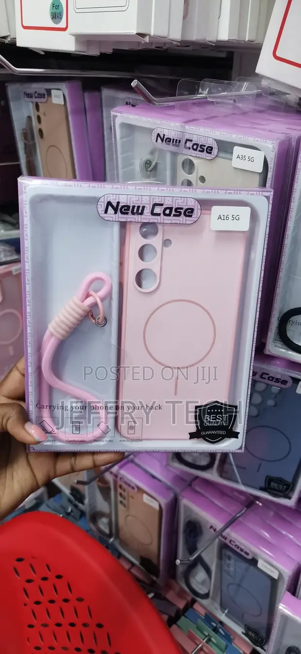 Kifaa cha Pink MagSafe cha Silicone chenye Mkanda wa Mkono kwa Samsung Galaxy A16 - 1