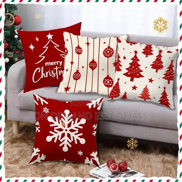 4pc Set Cushion Cover 45x45 Christmas Decorations - 1