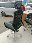 Height-Adjustable Mesh Office Chair with Headrest - Black - 1