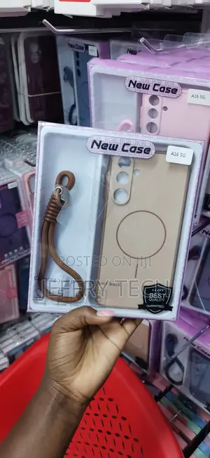 Brown MagSafe Silicone Case na Strap kwa Samsung Galaxy A16