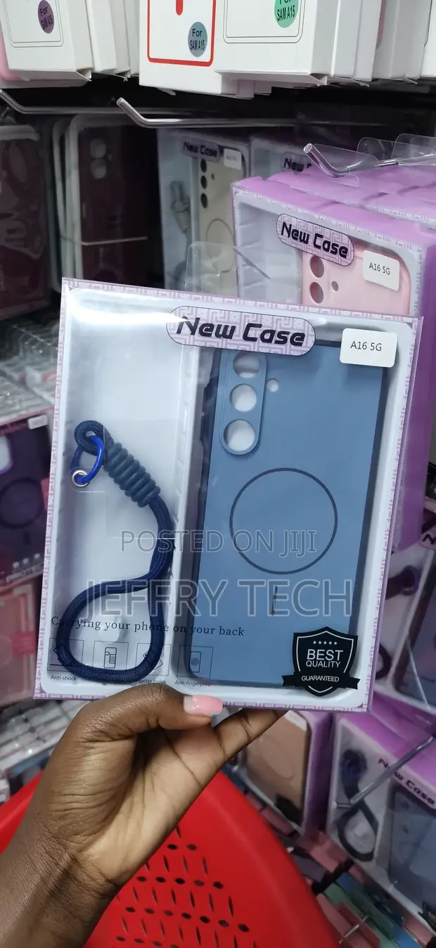 Blue Liquid Silicone Case with Lanyard for Samsung Galaxy A16 - 1