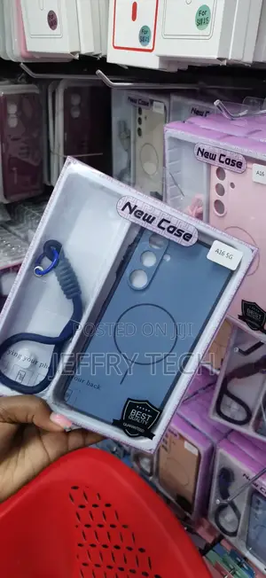 Blue Liquid Silicone Case with Lanyard for Samsung Galaxy A16