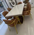 Unique Six-Seater Marble Dining Table Set - 1