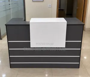 Grey Office Reception Counter - Modern Front Desk