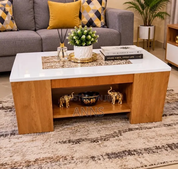 Julz Coffee Marble Laminated Coffee Table - 1