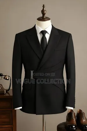 Men's Double Breasted Suit - Coffee Brown