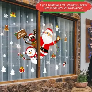 Christmas Window Stickers - Santa Claus Snowflake DIY Wall Decor