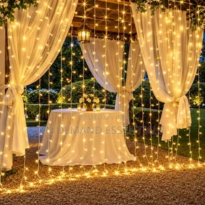 300 LED Taa za Pazia za Dirishani - Nyeupe ya Joto