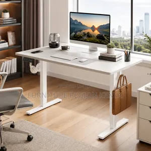 Electric Height-Adjustable Desk, White