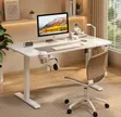 Electric Height-Adjustable Desk, White - 3