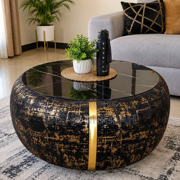 Round Coffee Table - Black - 1