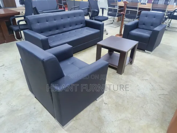 Executive 5-Seater Leather Office Sofa - 1