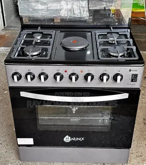 Nunix 60x80cm 4 Gas + 1 Electric Standing Cooker with Electric Oven