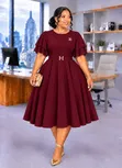Short Sleeved Skater Dress - 2
