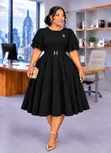 Short Sleeved Skater Dress - 4