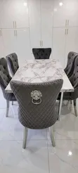 Quality 4-Seater Cream & White Wooden Dining Set - 1