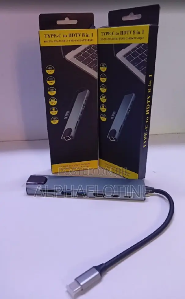 Type-C to HDTV 8-in-1 Adapter Hub - 1