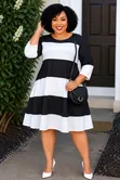 Stripped Shift Dress - 2