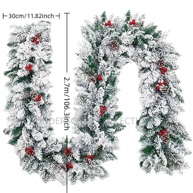 Christmas Rattan Plush Falling Snow Decoration - 1
