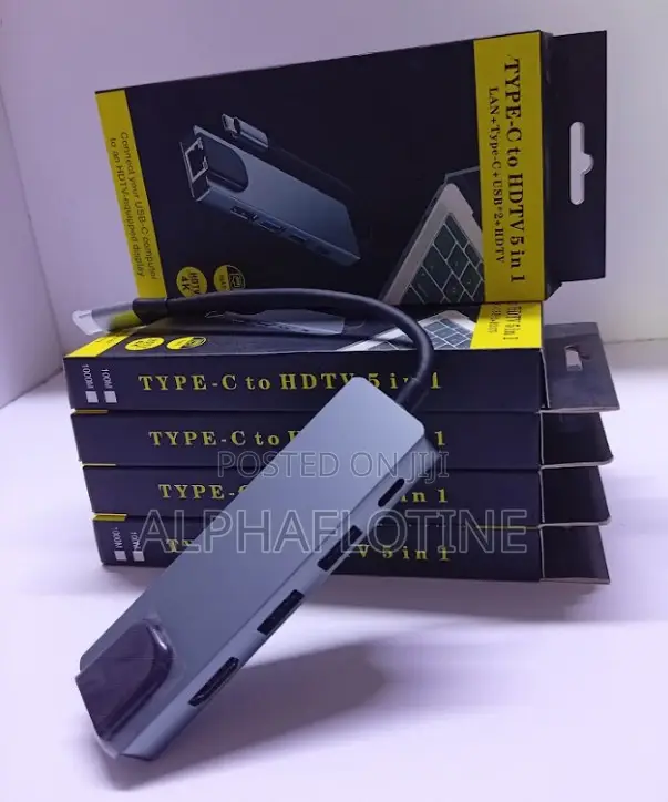 5-in-1 USB-C Hub with Ethernet Adapter - 1