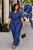 Denim Jumpsuits za Wanawake - 1