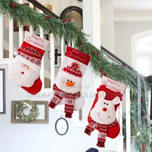 Knitted Christmas Stockings (Santa, Snowman, Elk)