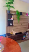 Stand ya TV yenye Droo na Rafu - Kahawia - 1