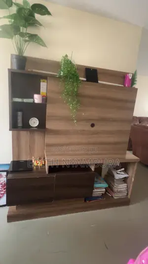 Stand ya TV yenye Droo na Rafu - Kahawia