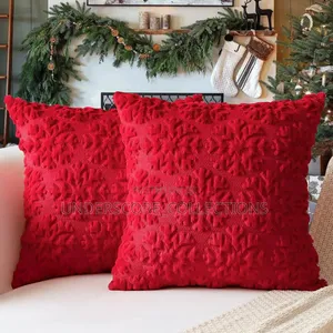 Vifuniko vya Mito ya Krismasi - Faux Rabbit Fur Snowflakes 45x45CM